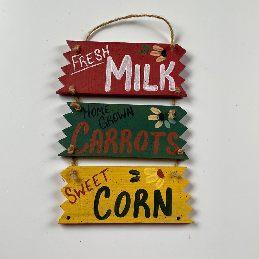 Wooden garden sign.